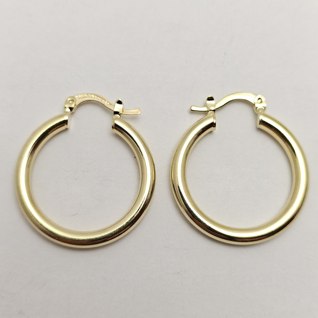 ARETES TEJIDO ARRACADAS LISAS HUECAS 14K 2.1 GR (NUEVO)