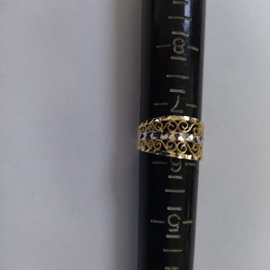ANILLOS TIPO FILIGRANA COMBINADO 14K TALLA 7 2.7 GR (NUEVO)