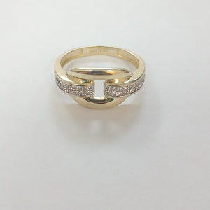 ANILLO ANILLITO C CIRCONIAS 10K 8.5 TALLA 2.6 GR (NUEVO)