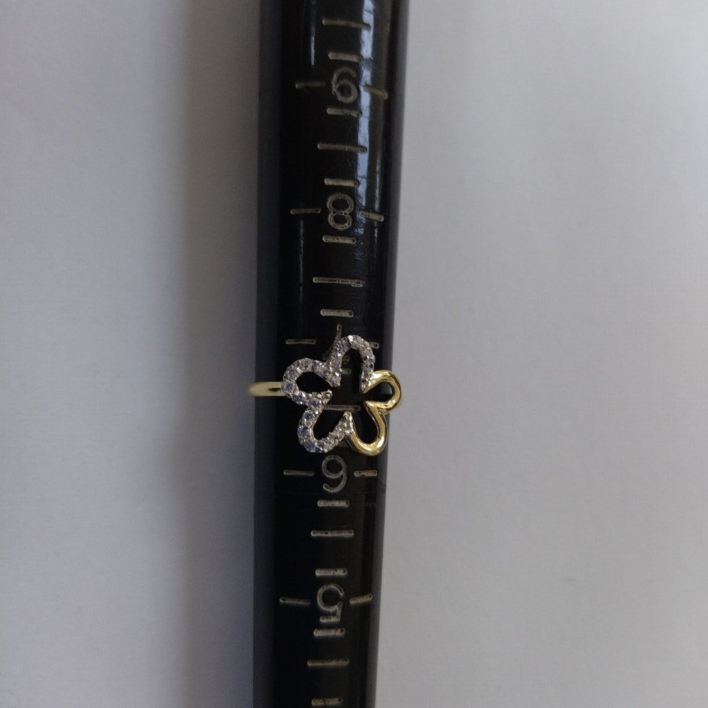 ANILLOS FIG FLOR CON CIRCONIAS 14K TALLA 7 1.6 GR (NUEVO)