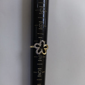 ANILLOS FIG FLOR CON CIRCONIAS 14K TALLA 7 1.6 GR (NUEVO)