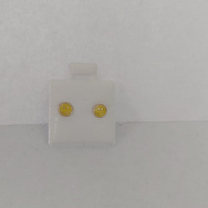 BROQUELES BROQUEL FIG SONRISA ESMALTE AMARILLO 14K 0.2074 GR (NUEVO)