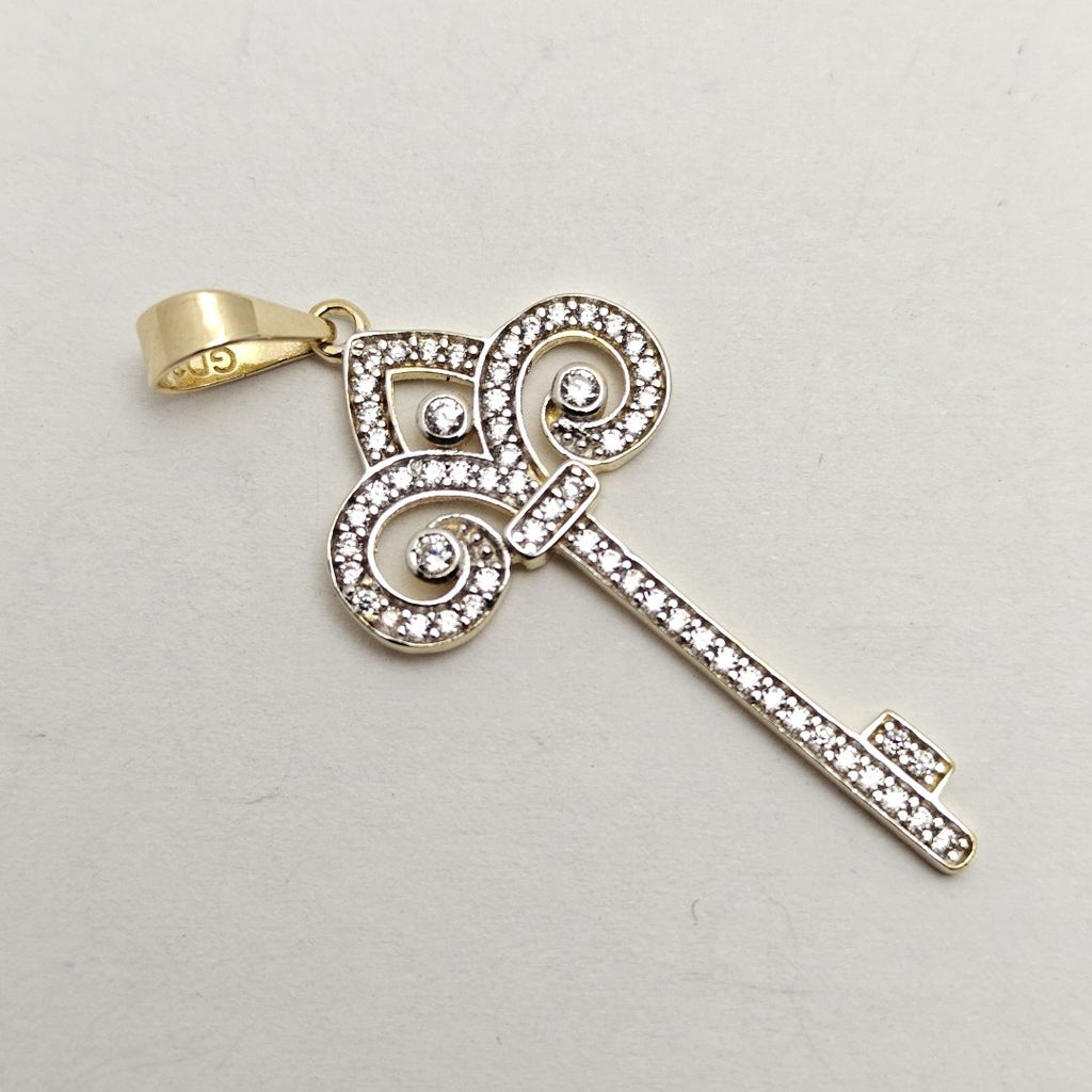 DIJE LLAVE C CIRCONIAS 14K 1.5 GR (NUEVO)
