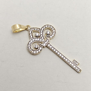 DIJE LLAVE C CIRCONIAS 14K 1.5 GR (NUEVO)