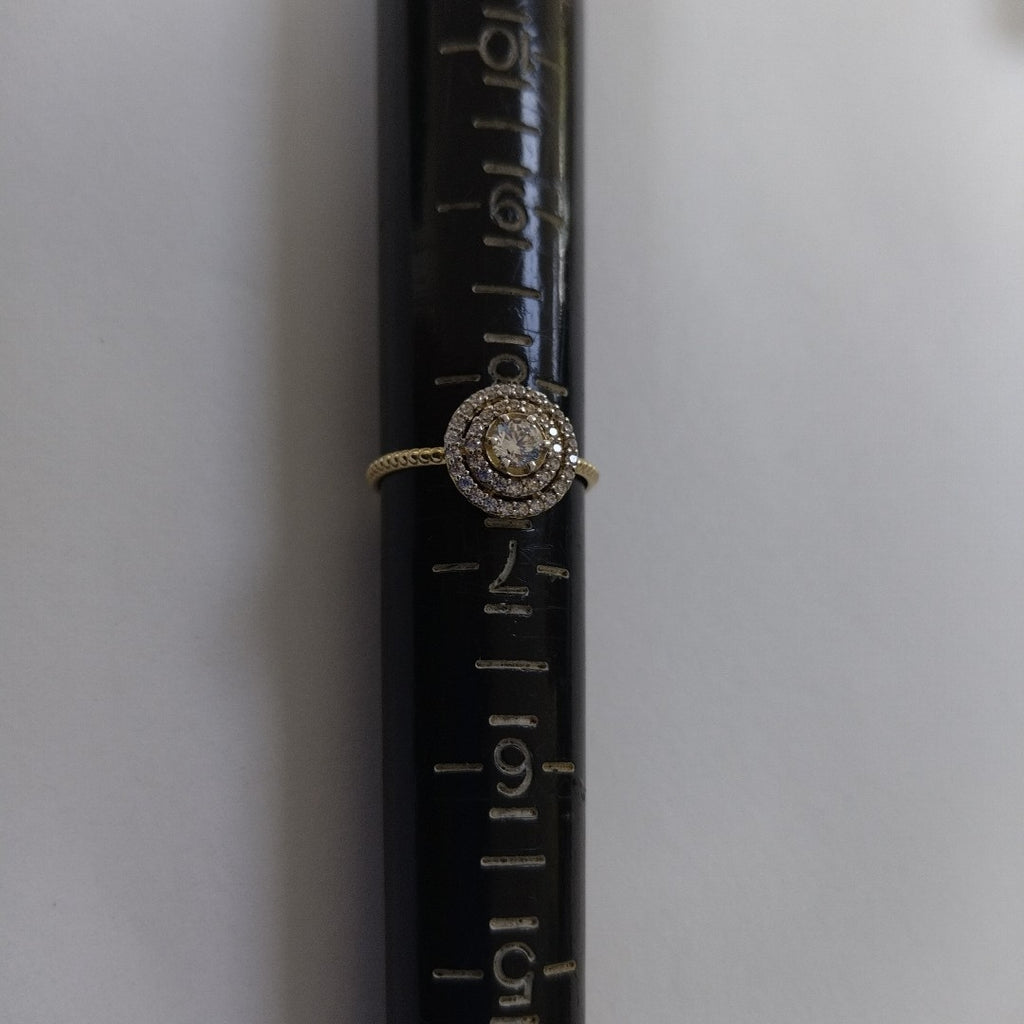 ANILLO ANILLITO C CIRCONIAS 14K 8 TALLA 1.8 GR (NUEVO)