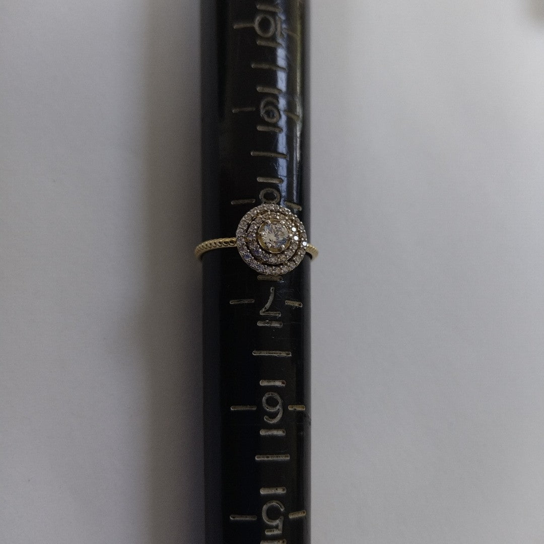 ANILLO ANILLITO C CIRCONIAS 14K 8 TALLA 1.8 GR (NUEVO)