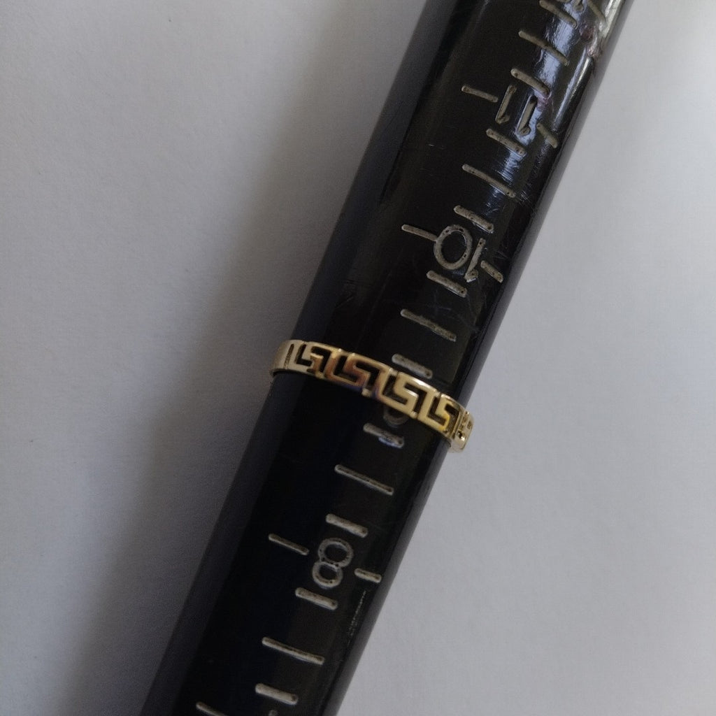ANILLO ARGOLLA C GRECAS 14K 7 TALLA 1.5 GR (NUEVO)