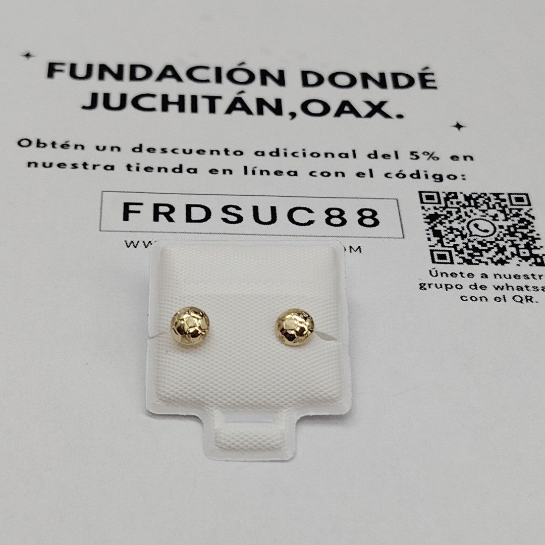 BROQUELES BROQUEL FIG BALON DE FUTBOL 14K 0.2387 GR (NUEVO)