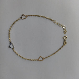 PULSERA ESPECIAL CON CORAZONES 10K 18 CM 1.2 GR (NUEVO)
