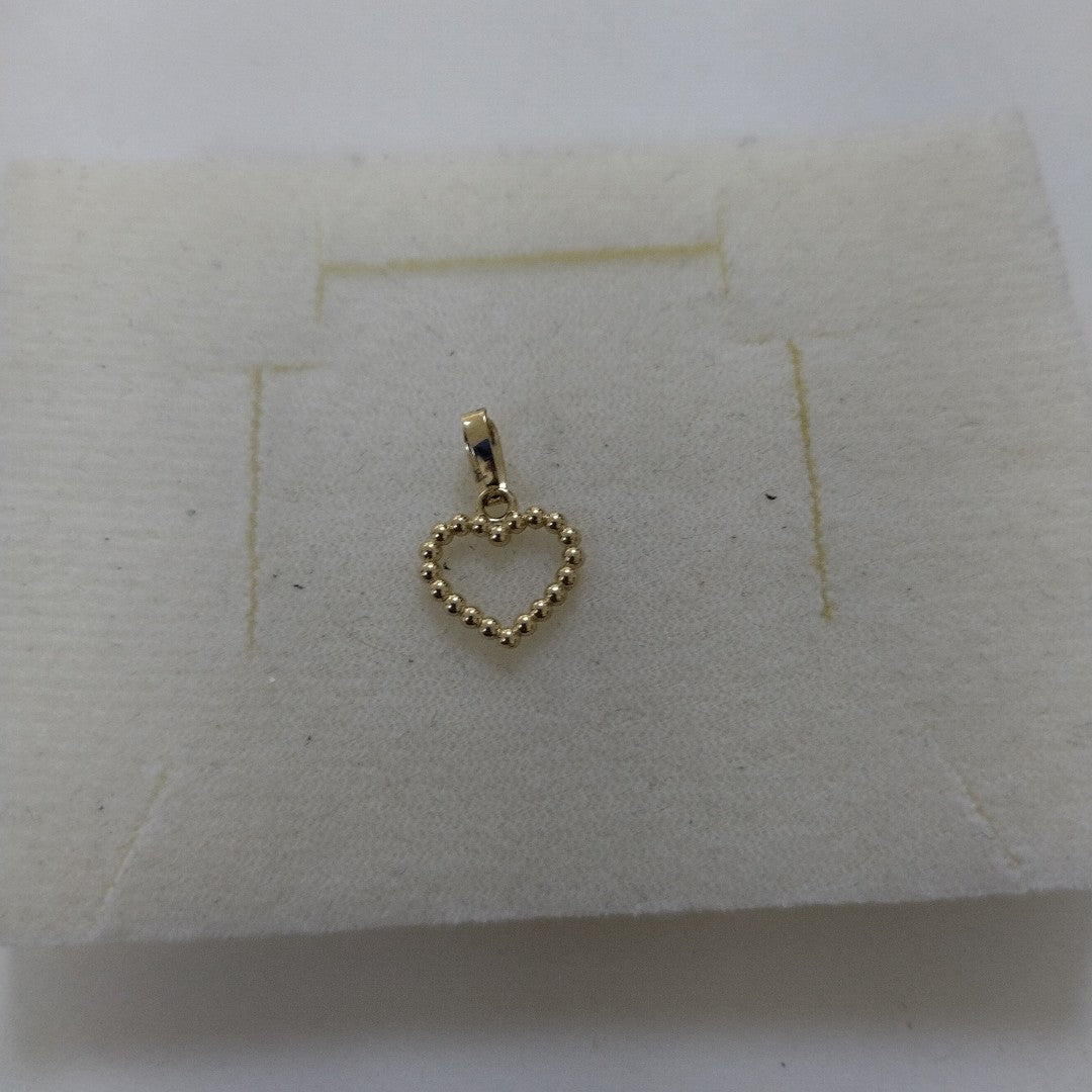 DIJE CORAZON CON CIRCONIAS 10K 0.6 GR (NUEVO)