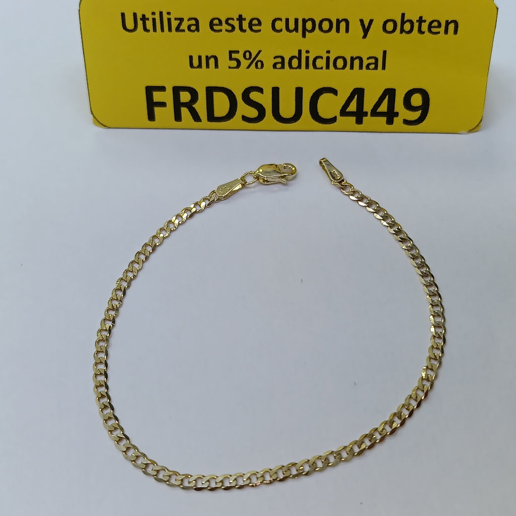 PULSERA TEJIDO BARBADA 14K 18 CM 2 GR (NUEVO)
