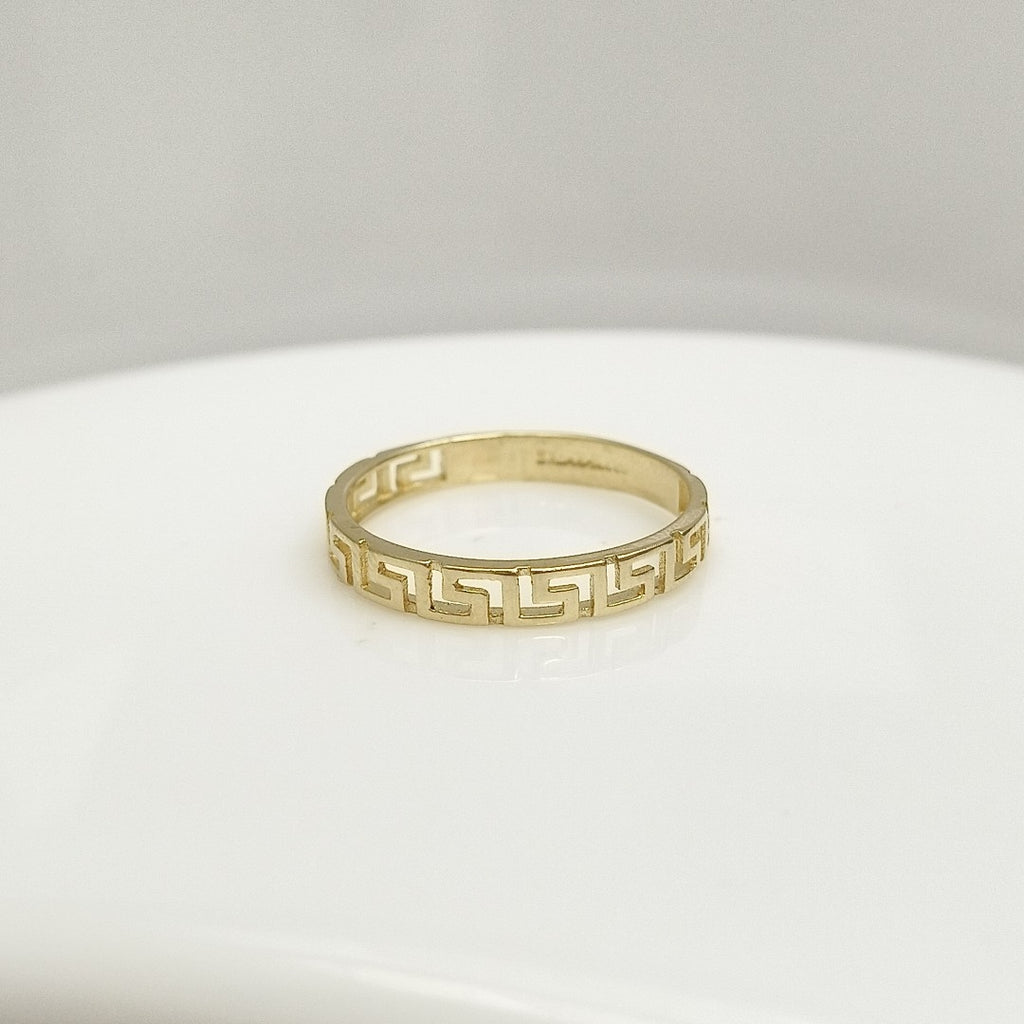 ANILLO ARGOLLA C GRECAS 14K 7 TALLA 1.6 GR (NUEVO)