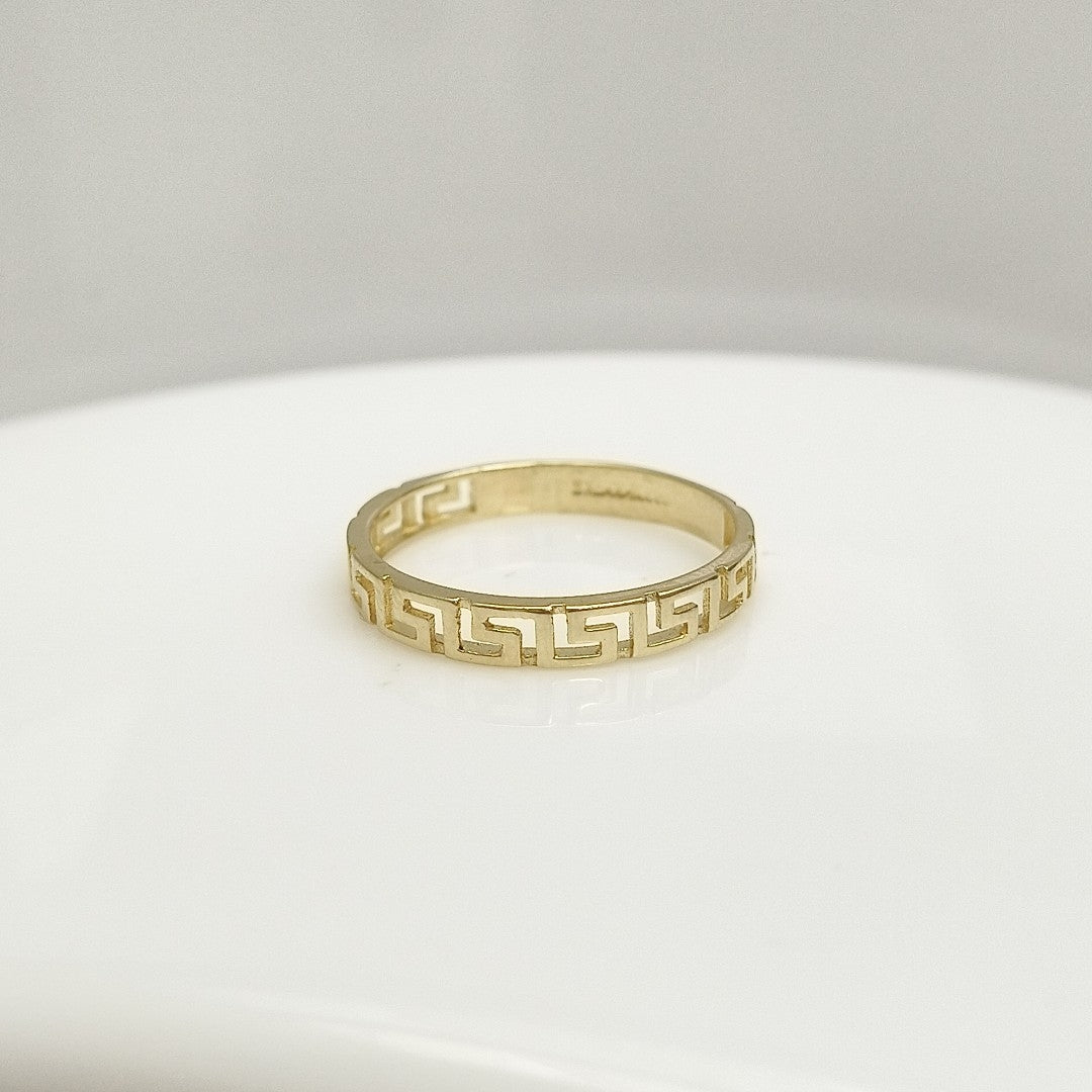 ANILLO ARGOLLA C GRECAS 14K 7 TALLA 1.6 GR (NUEVO)