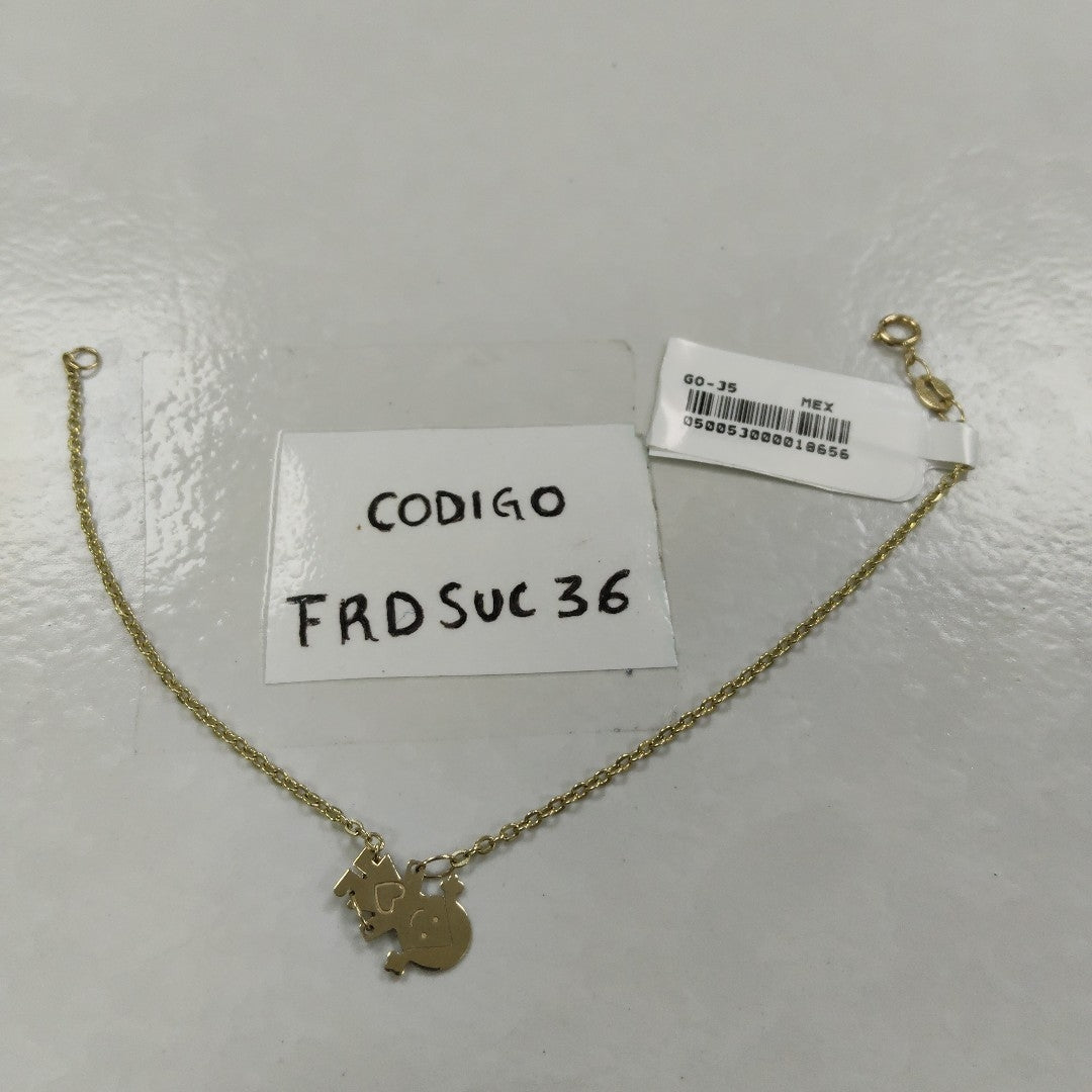 PULSERA ESP CON DIJE DE NIÑA 14K 18 CM 1.4 GR (NUEVO)