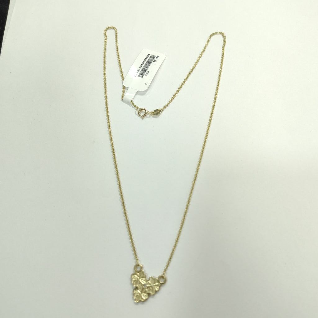 CADENA TEJIDO GARGANTILLA ESPECIAL C FLORES 14K 45 CM 3 GR (NUEVO)