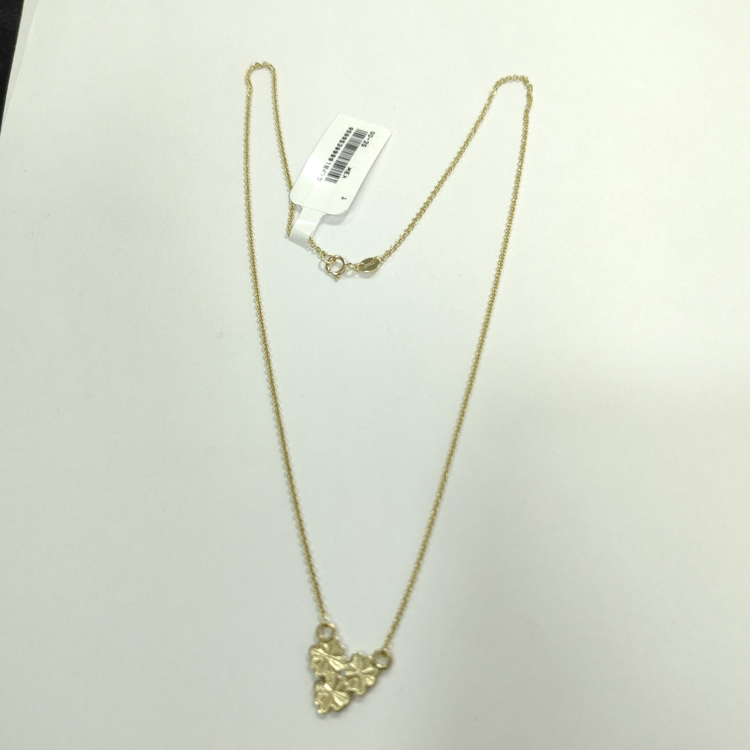 CADENA TEJIDO GARGANTILLA ESPECIAL C FLORES 14K 45 CM 3 GR (NUEVO)