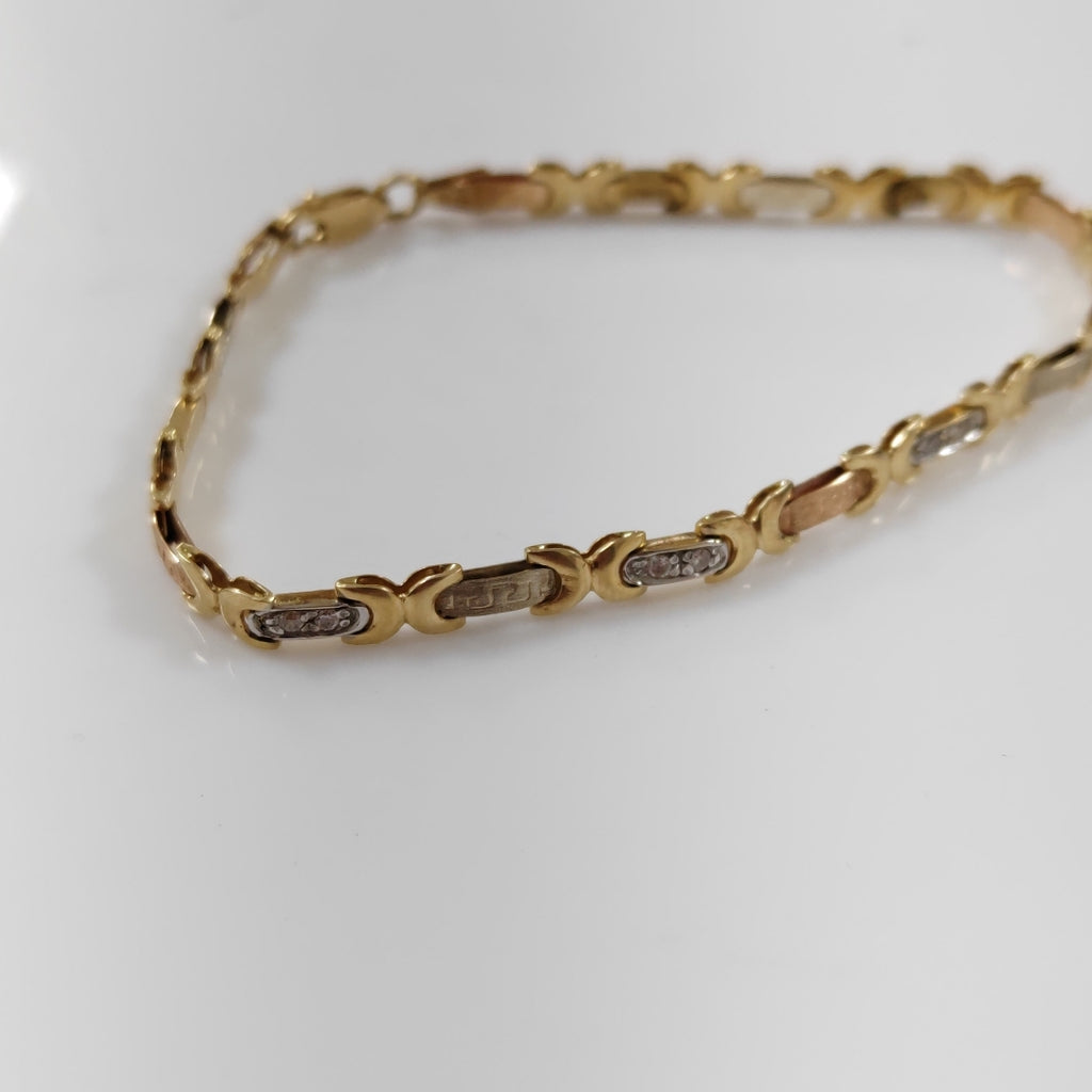 PULSERA ORO, ORO COMBINADO 14 K 6.2 GRMS (SEMINUEVO)