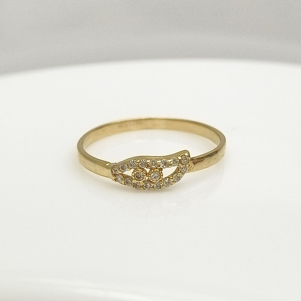 ANILLO ANILLITO C CIRCONIAS 14K 9 TALLA 1.3 GR (NUEVO)