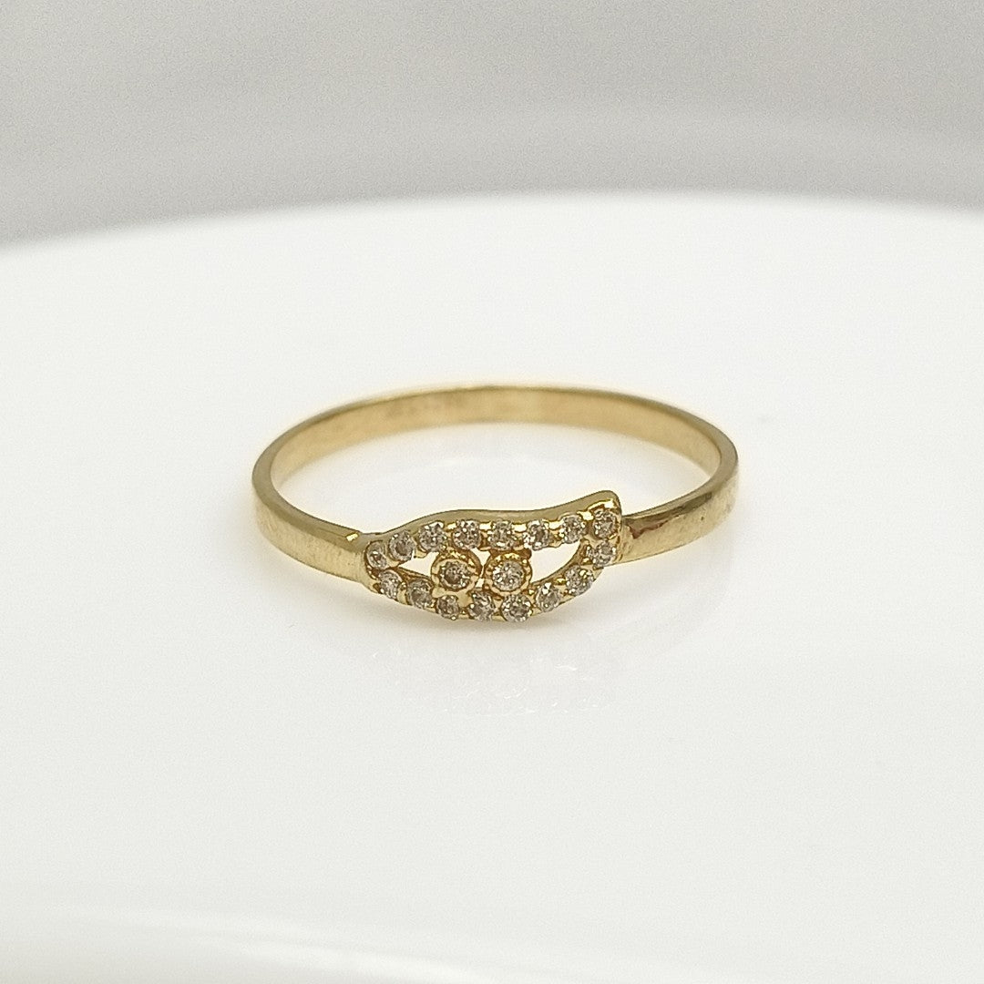 ANILLO ANILLITO C CIRCONIAS 14K 9 TALLA 1.3 GR (NUEVO)