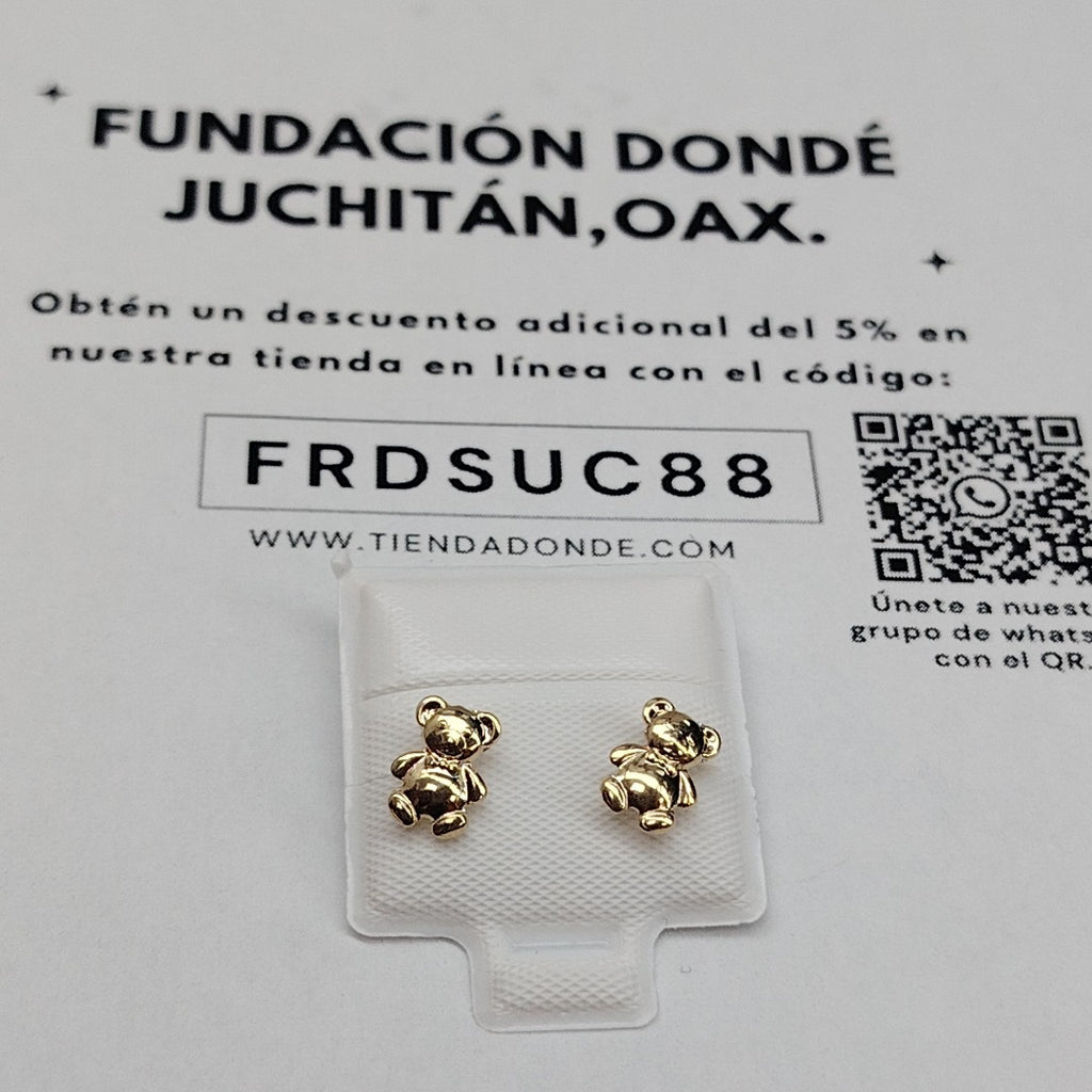 BROQUELES BROQUEL FIG OSO 14K 0.2592 GR (NUEVO)