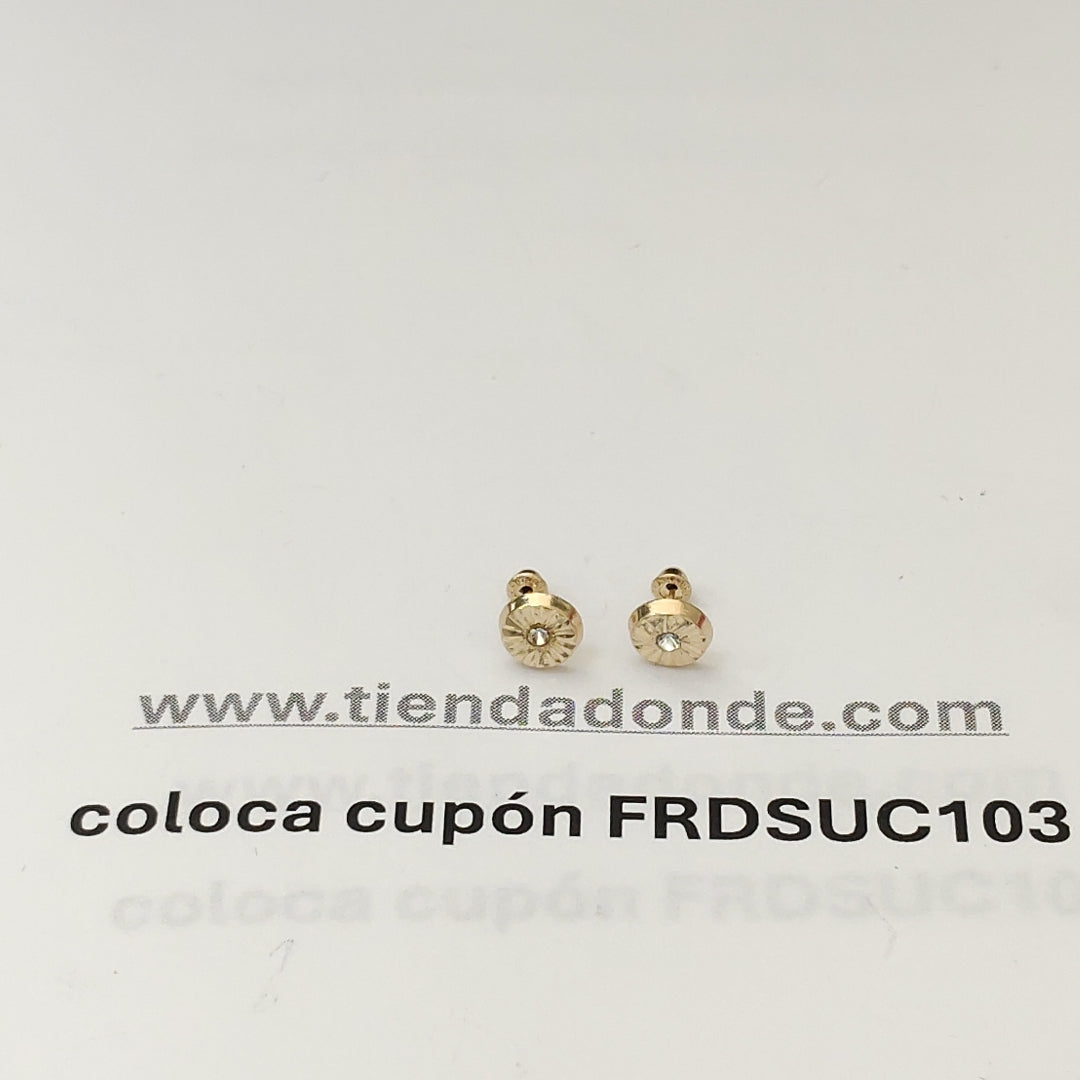 BROQUELES BROQUEL FIG BOTON C CIRCONIA 14K 0.2916 GR (NUEVO)