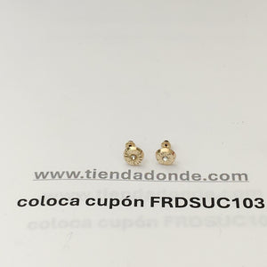 BROQUELES BROQUEL FIG BOTON C CIRCONIA 14K 0.2916 GR (NUEVO)