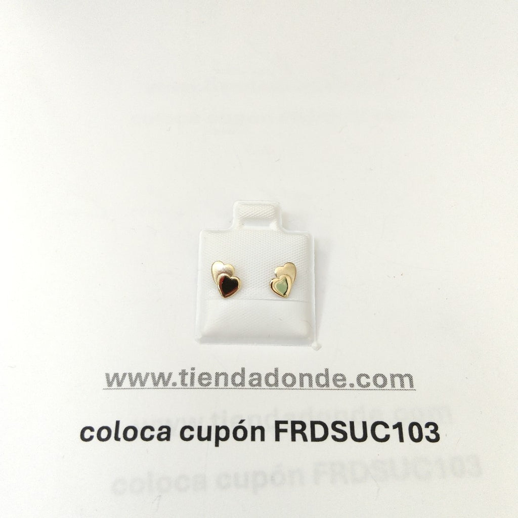 BROQUELES BROQUEL CORAZON DOBLE 14K 0.2171 GR (NUEVO)