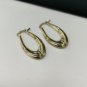 ARETES ARRACADAS ESTRIADAS 14K 2.7 GR (NUEVO)