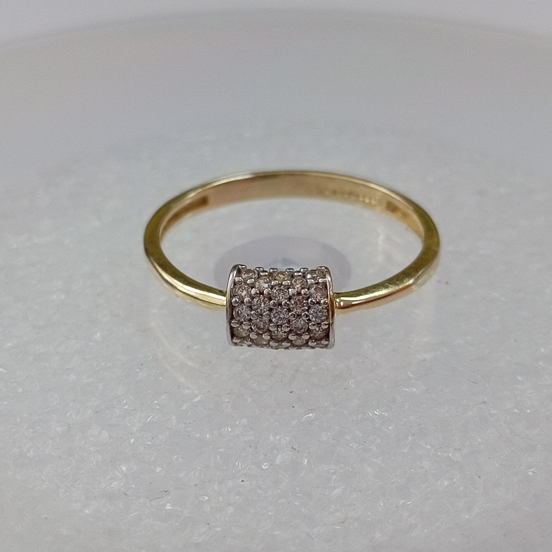 ANILLO ANILLITO C CIRCONIAS 14K 7 TALLA 1.4 GR (NUEVO)