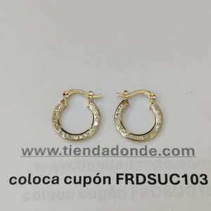 ARETES ARRACADAS CON CIRCONIAS 14K 2.3 GR (NUEVO)