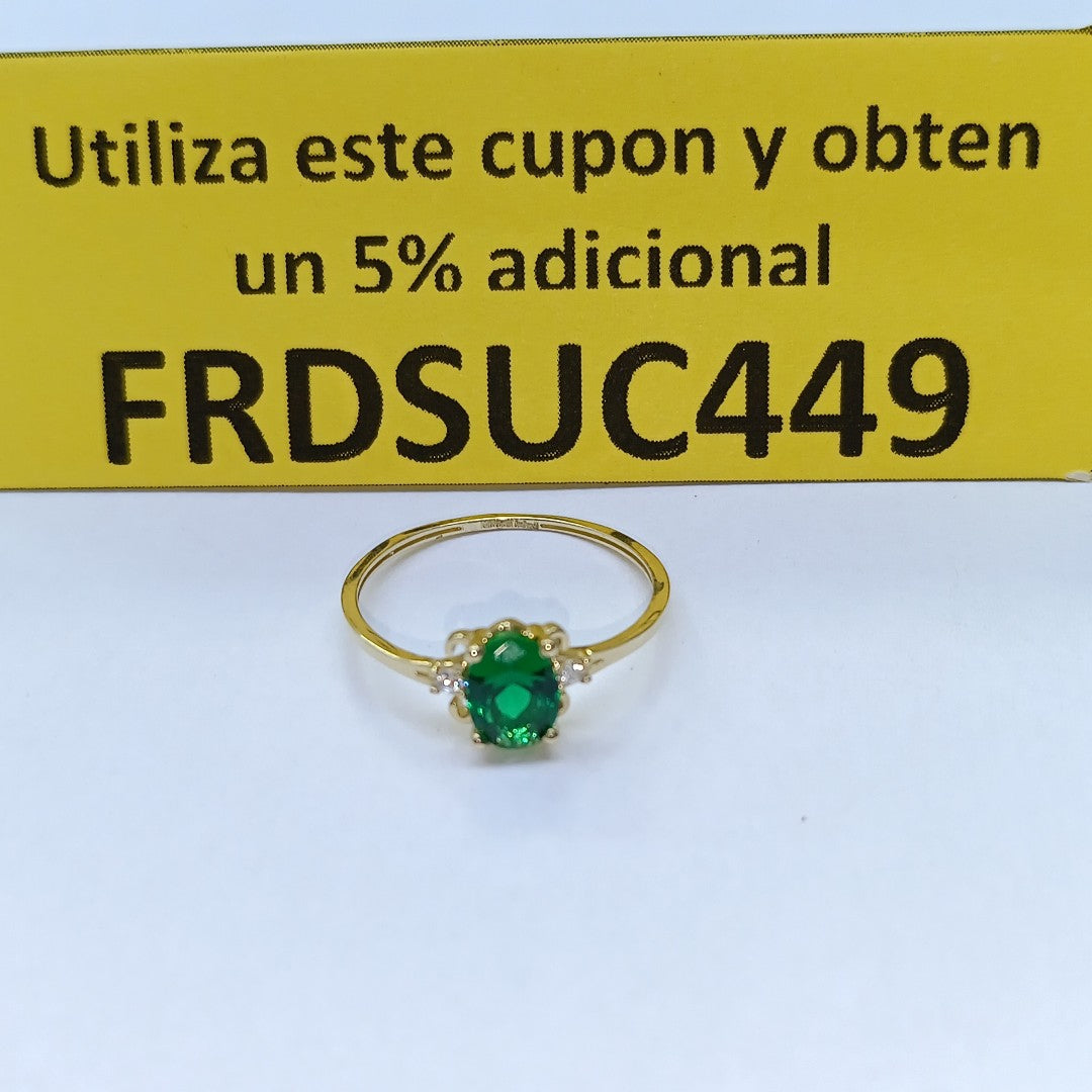 ANILLOS CON CIRCONIAS PDRAS DE COLOR 14K TALLA 7 1.1 GR (NUEVO)