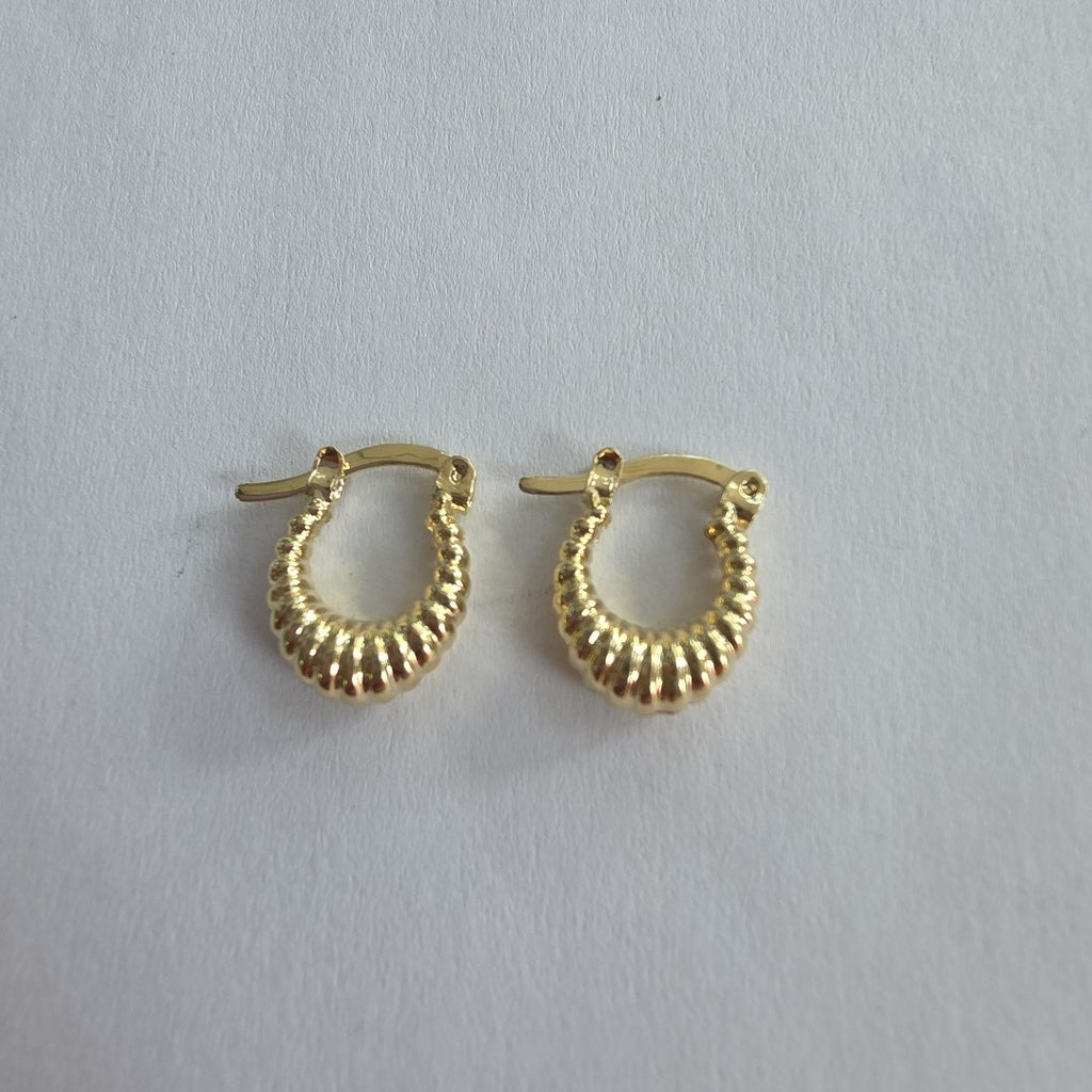 ARETES ARRACADA ESTRIADAS 14K 1.1 GR (NUEVO)
