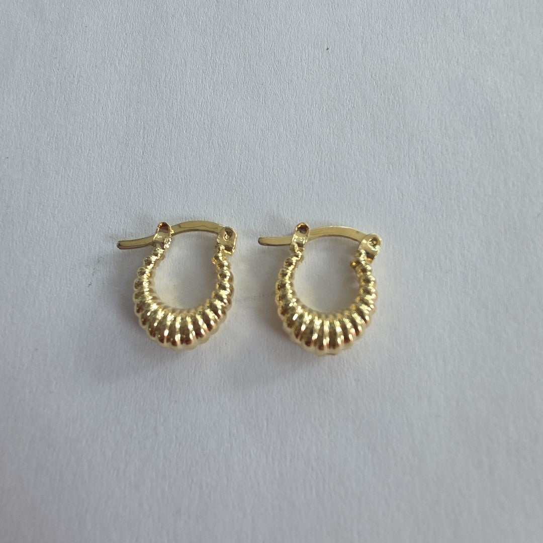 ARETES ARRACADA ESTRIADAS 14K 1.1 GR (NUEVO)