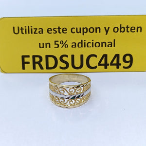 ANILLOS TIPO FILIGRANA COMBINADO 14K TALLA 7 2.8 GR (NUEVO)