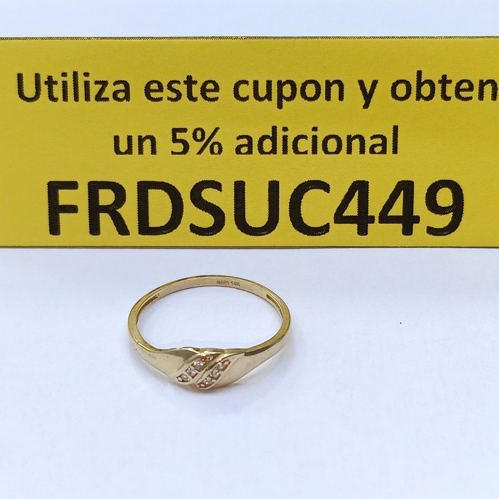 ANILLO ANILLITO C CIRCONIAS 14K 7.5 TALLA 1.1 GR (NUEVO)
