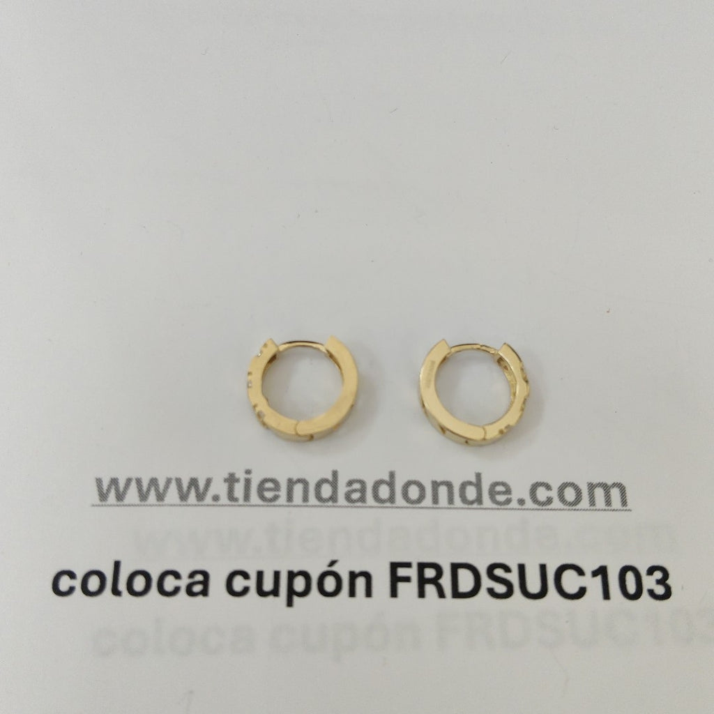 ARETES HUGGIES CON CIRCONIAS 14K 2.3 GR (NUEVO)