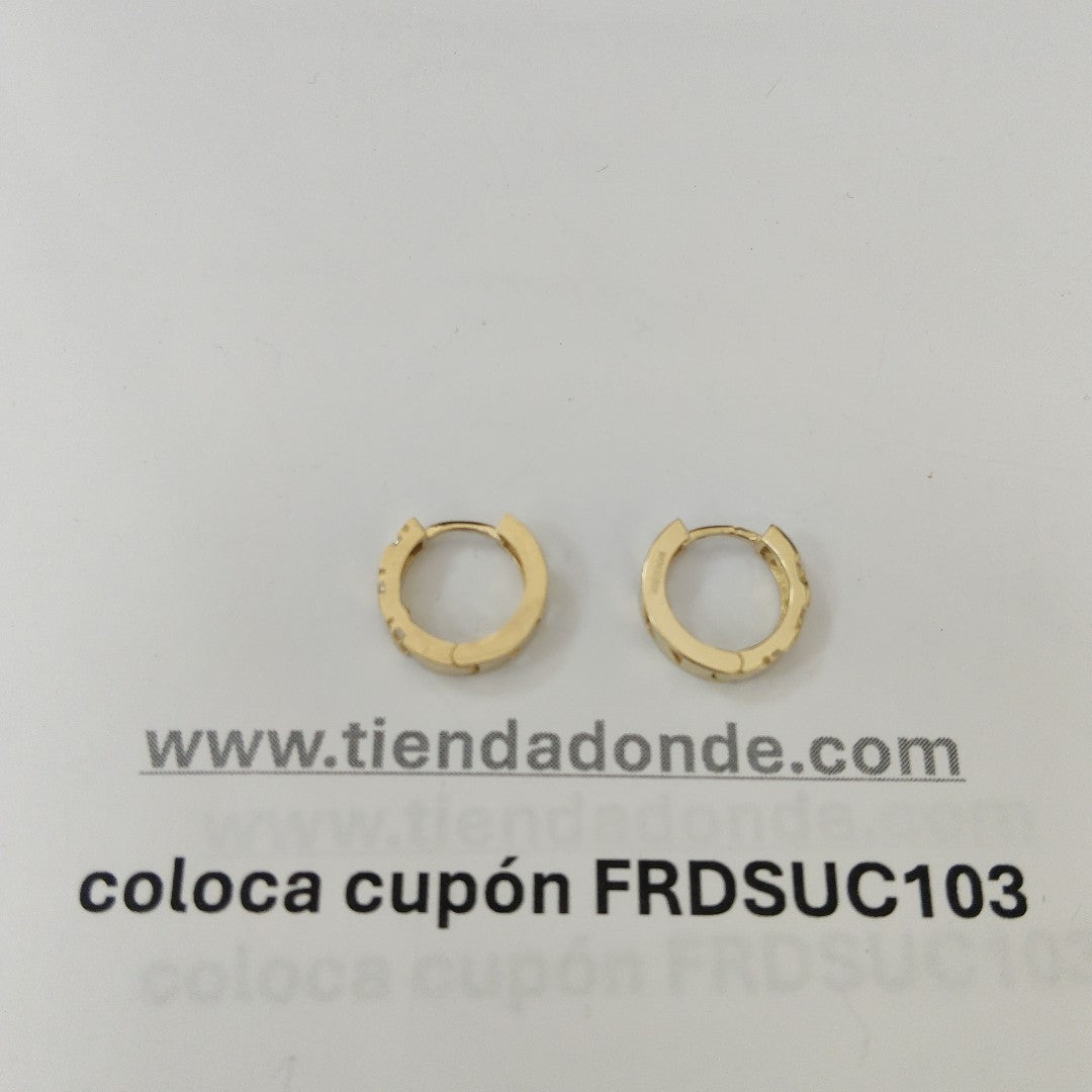 ARETES HUGGIES CON CIRCONIAS 14K 2.3 GR (NUEVO)