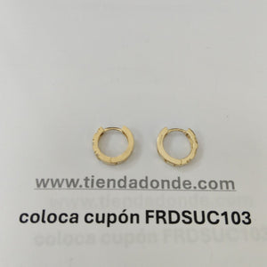 ARETES HUGGIES CON CIRCONIAS 14K 2.3 GR (NUEVO)