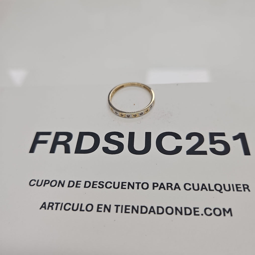 ANILLO ANILLITO C CIRCONIAS COMBINADO 14K 9 TALLA 2 GR (NUEVO)