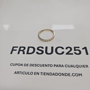 ANILLO ANILLITO C CIRCONIAS COMBINADO 14K 9 TALLA 2 GR (NUEVO)