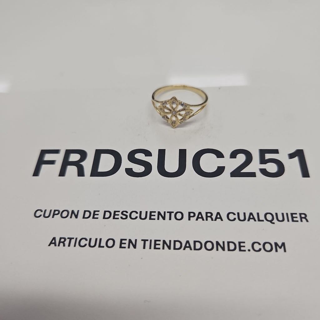 ANILLOS ANILLITO FIG NUDO DE BRUJA CON CIRCONIAS 10K TALLA 8 1.8 GR (NUEVO)