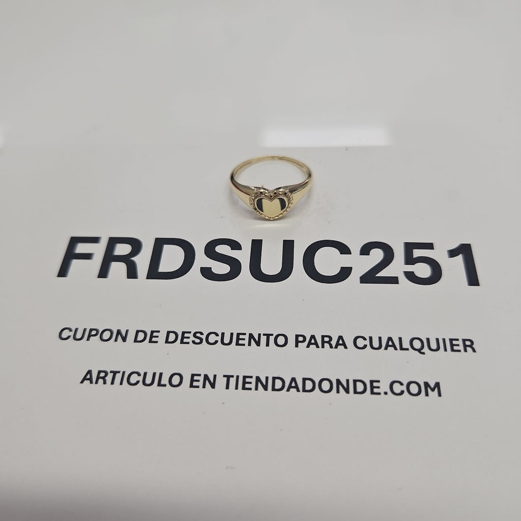 ANILLOS ANILLITO FIG CORAZON 10K TALLA 7 1.7 GR (NUEVO)