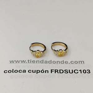 ARETES ARRACADAS CON CIRCONIAS Y PDRAS COL 14K 3.1 GR (NUEVO)