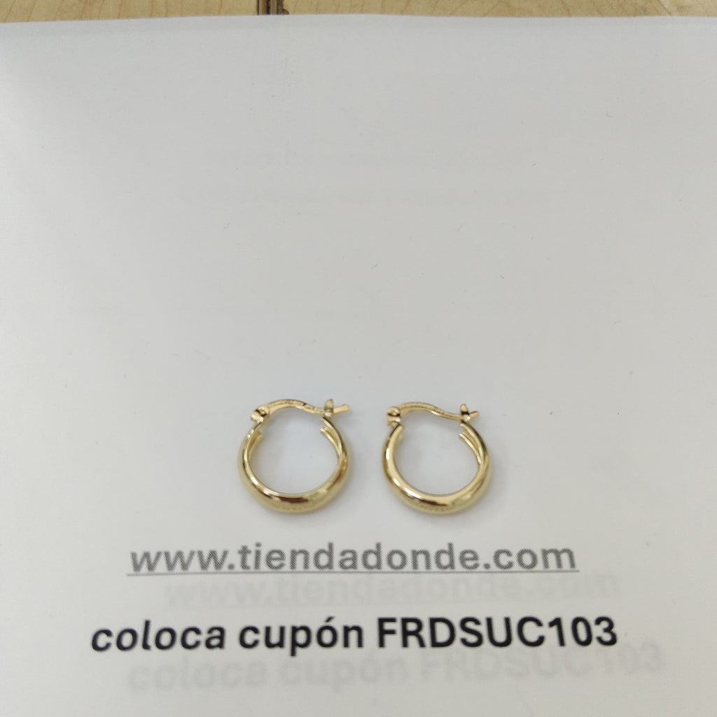 ARETES TEJIDO ARRACADAS LISAS 14K 2.1 GR (NUEVO)