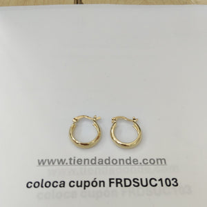 ARETES TEJIDO ARRACADAS LISAS 14K 2.1 GR (NUEVO)
