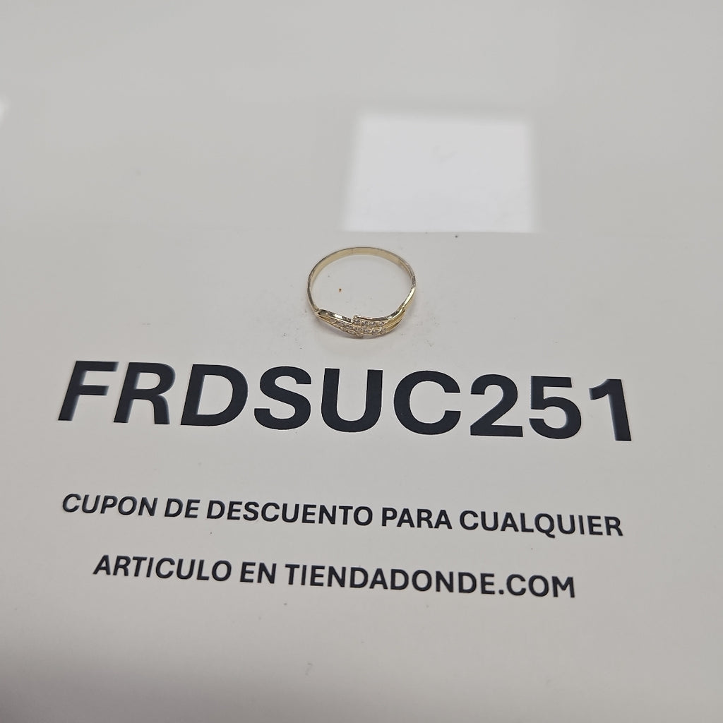 ANILLOS CON CIRCONIAS 14K TALLA 7 0.9 GR (NUEVO)