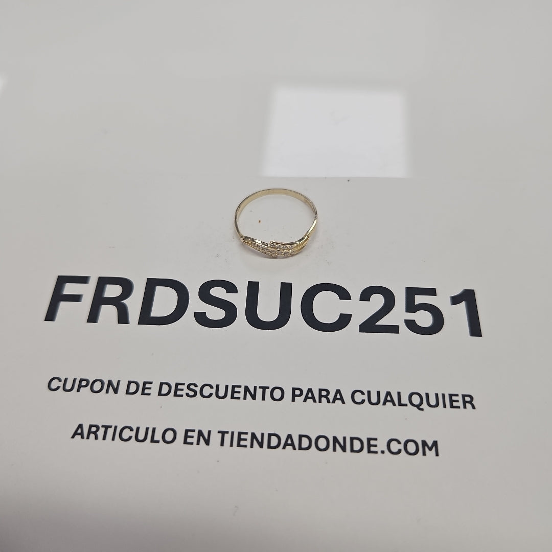 ANILLOS CON CIRCONIAS 14K TALLA 7 0.9 GR (NUEVO)