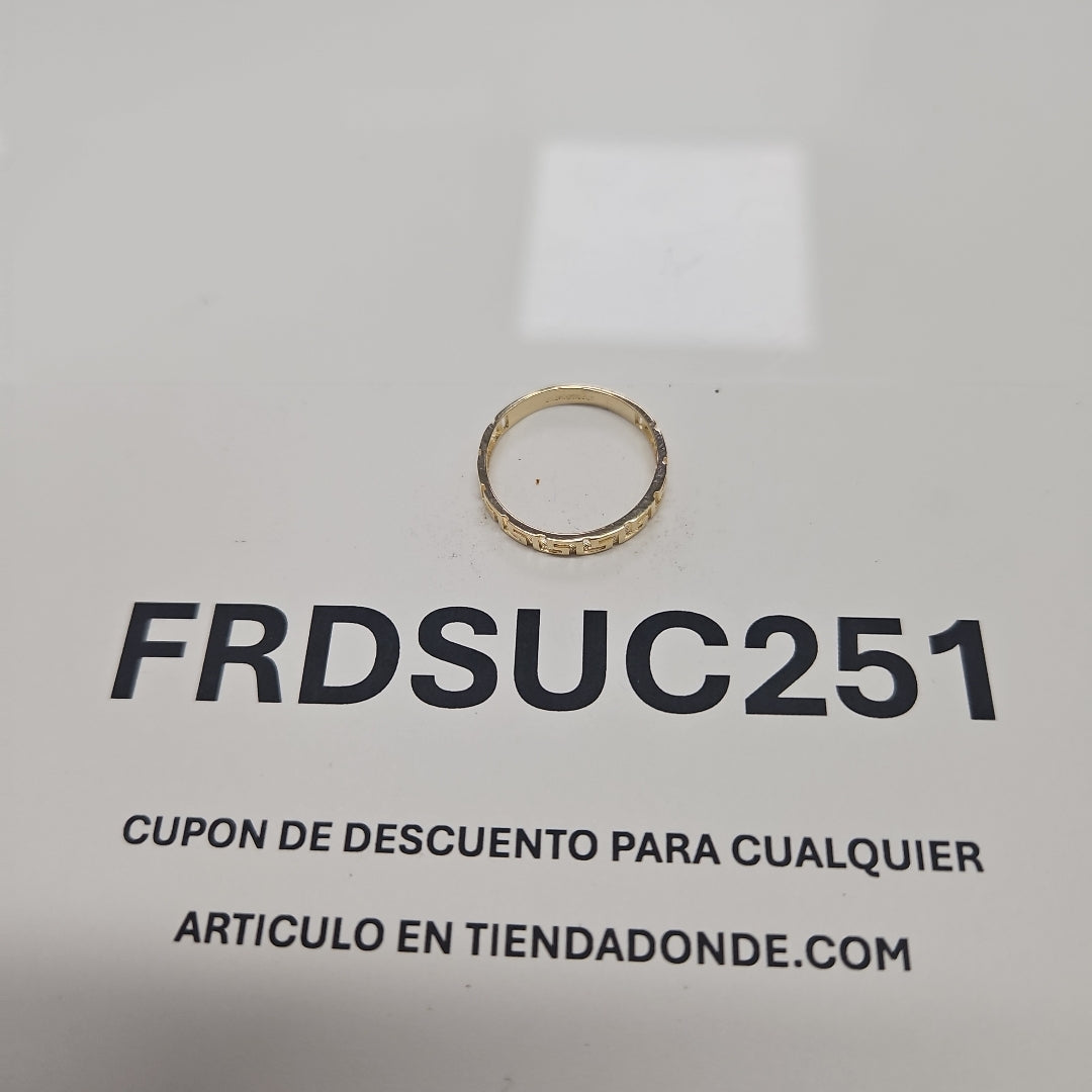 ANILLO ARGOLLA C GRECAS 14K 7 TALLA 1.5 GR (NUEVO)