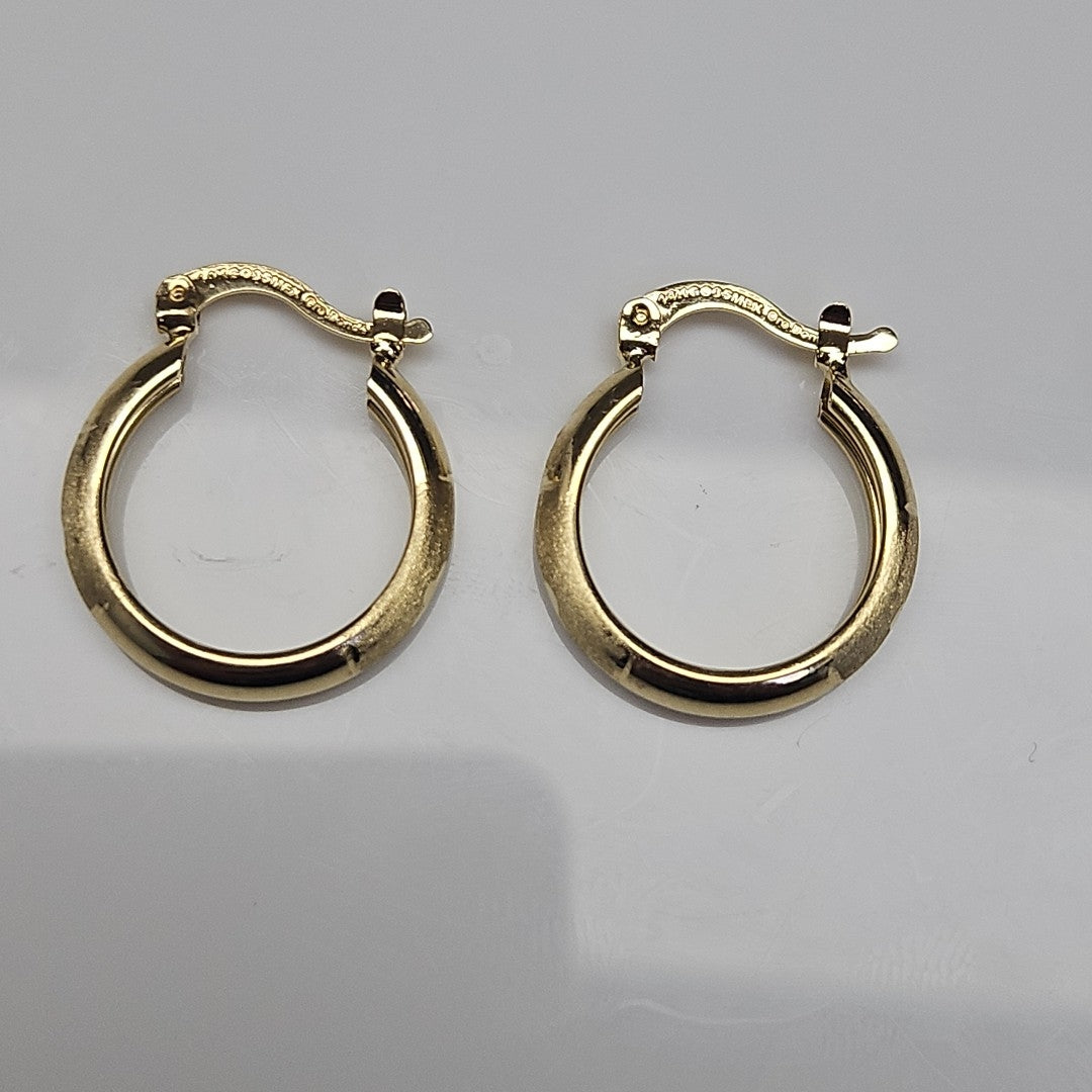 ARETES TEJIDO ARRACADA SATINADA 14K 2.5 GR (NUEVO)