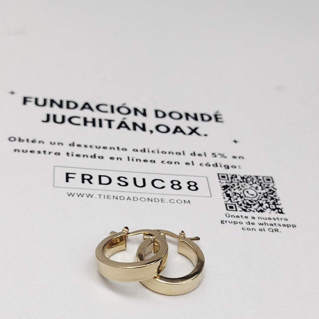 ARETES ARRACADA LISA 14K 2.1 GR (NUEVO)